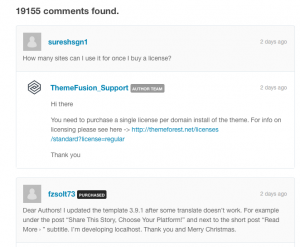 Numero commenti ThemeForest
